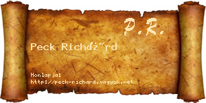 Peck Richárd névjegykártya
