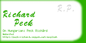 richard peck business card