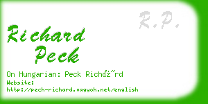 richard peck business card